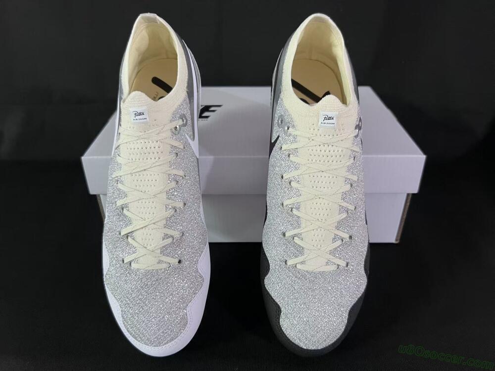 Patta United x Nike Air Zoom Mercurial Vapor 16 Elite FG Firm Ground Soccer Cleats - Black/Metallic Silver/Neutral Grey