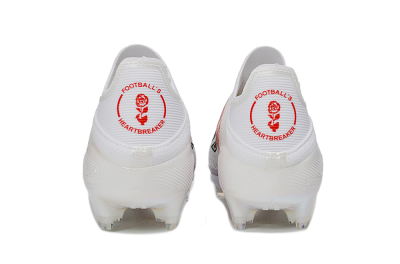 Adidas F50 Elite Lightstrike Pro Laceless FG Firm Ground Soccer Cleats - White/Crimson Red/Bright White