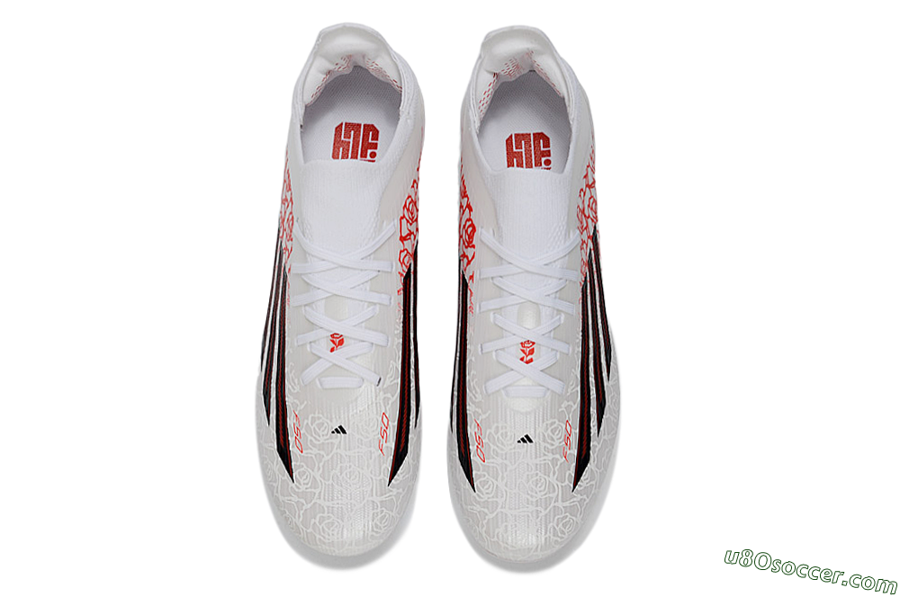 Adidas F50 Elite Lightstrike Pro FG Firm Ground Soccer Cleats - White/Rose Red/Black 4