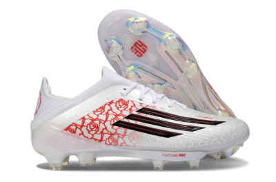 Adidas F50 Elite Lightstrike Pro FG Firm Ground Soccer Cleats - White/Rose Red/Black
