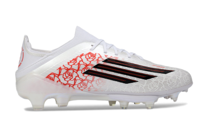 Adidas F50 Elite Lightstrike Pro FG Firm Ground Soccer Cleats - White/Rose Red/Black