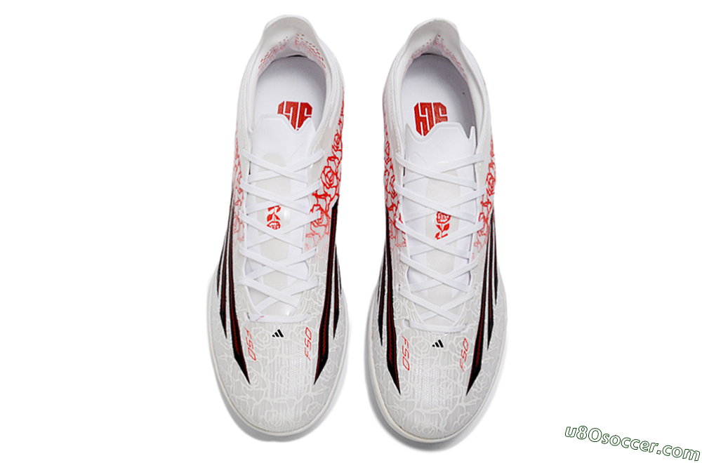 Adidas F50 Elite TF Artificial Turf Soccer Shoes - White/Lively Red/Deep Black 4