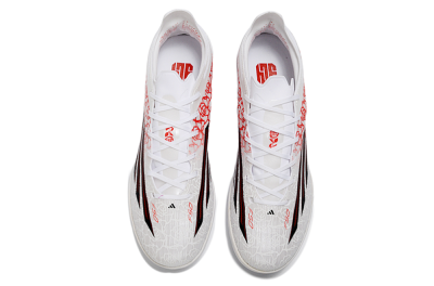 Adidas F50 Elite TF Artificial Turf Soccer Shoes - White/Lively Red/Deep Black