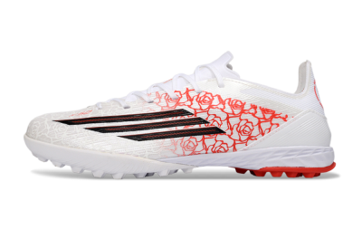 Adidas F50 Elite TF Artificial Turf Soccer Shoes - White/Lively Red/Deep Black