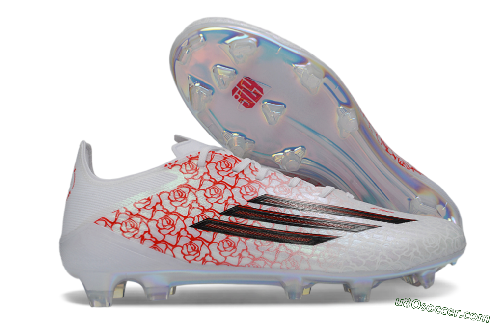 Adidas F50 Elite FG Firm Ground Soccer Cleats - White/Crimson Red/Holographic White 1
