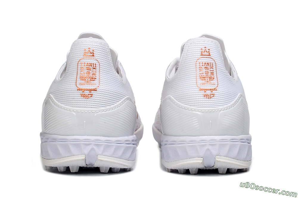 Adidas F50 Pro TF Artificial Turf Soccer Shoes - White/Metallic Gold/Blazing Orange 5