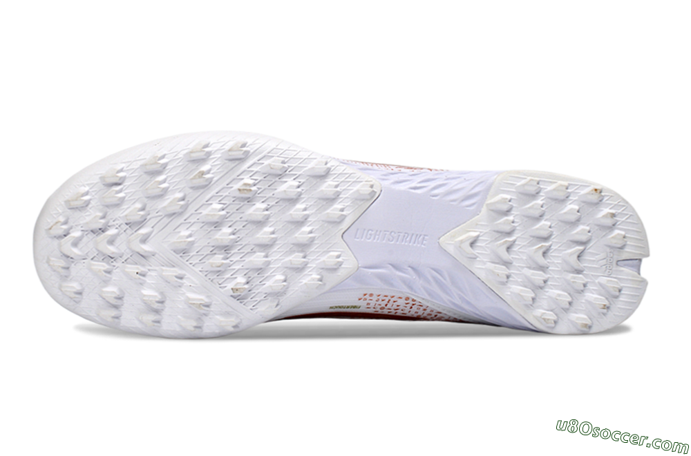 Adidas F50 Pro TF Artificial Turf Soccer Shoes - White/Metallic Gold/Blazing Orange 6