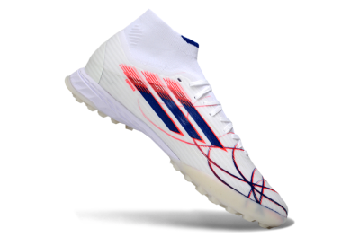 Adidas F50 Elite Mid TF Artificial Turf Soccer Shoes - White/Electric Pink/Nebula Blue