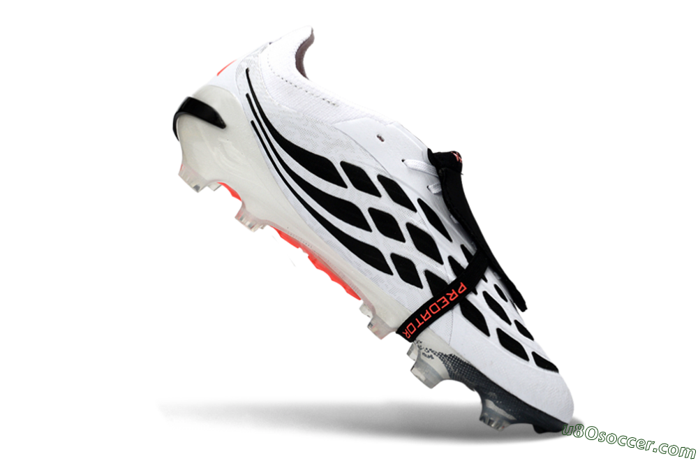 Adidas Predator 26 Elite Fold-Over Tongue FG Firm Ground Soccer Cleats - White/Vibrant Pink/Storm Black 4