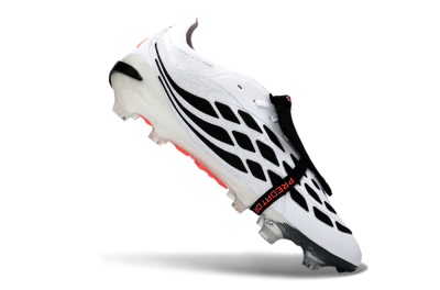 Adidas Predator 26 Elite Fold-Over Tongue FG Firm Ground Soccer Cleats - White/Vibrant Pink/Storm Black