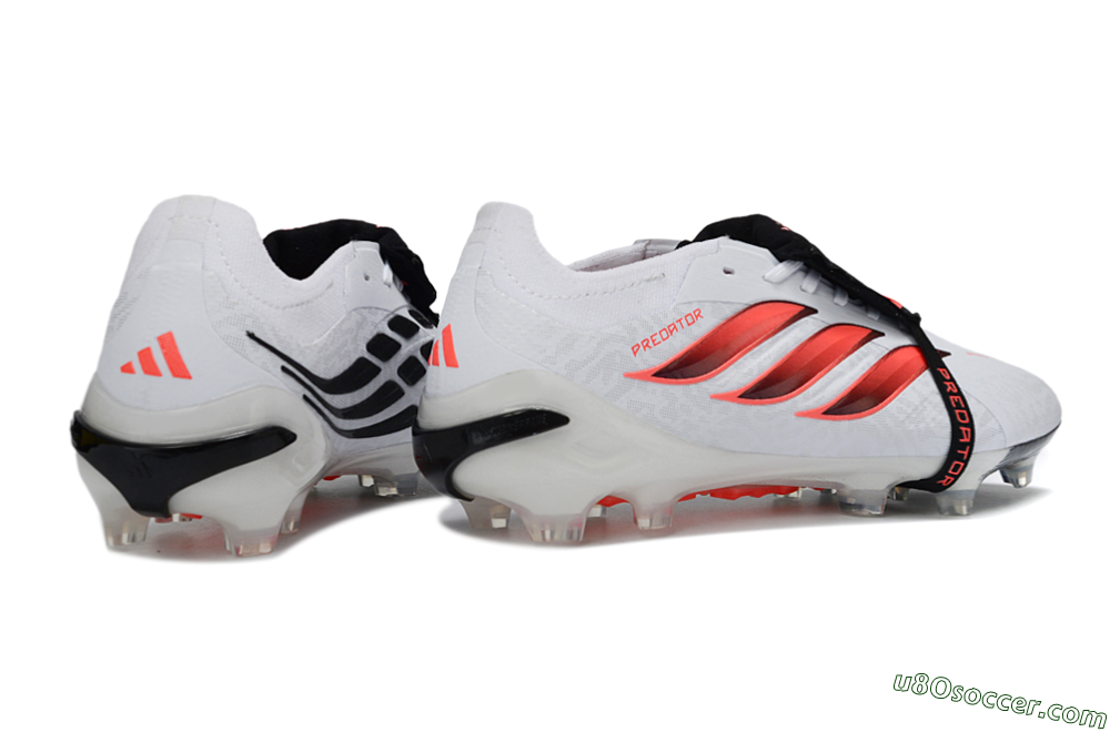 Adidas Predator 26 Elite Fold-Over Tongue FG Firm Ground Soccer Cleats - White/Vibrant Pink/Storm Black 6