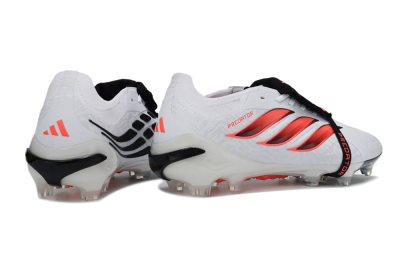 Adidas Predator 26 Elite Fold-Over Tongue FG Firm Ground Soccer Cleats - White/Vibrant Pink/Storm Black