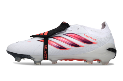 Adidas Predator 26 Elite Fold-Over Tongue FG Firm Ground Soccer Cleats - White/Vibrant Pink/Storm Black