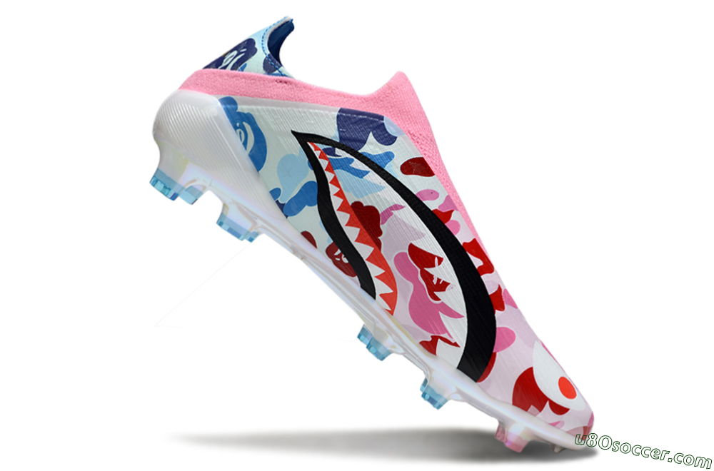 Adidas F50 Pro Laceless FG Firm Ground Soccer Cleats - Pink/Blue Camo/Pink Highlights 4
