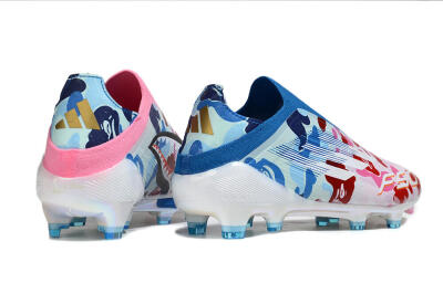 Adidas F50 Pro Laceless FG Firm Ground Soccer Cleats - Pink/Blue Camo/Pink Highlights