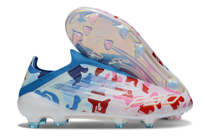 Adidas F50 Pro Laceless FG Firm Ground Soccer Cleats - Pink/Blue Camo/Pink Highlights