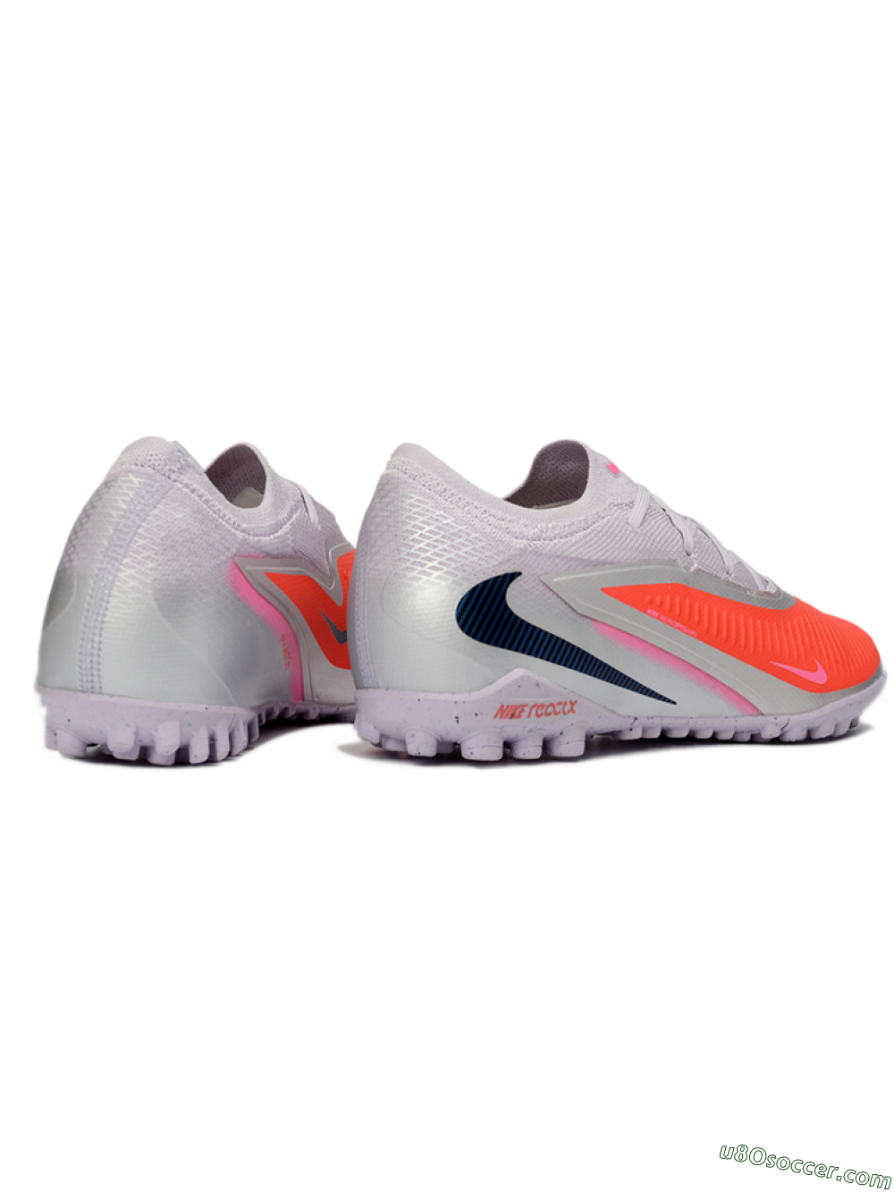 Nike Phantom 6 Elite Low TF Artificial Turf Soccer Shoes - Pink/Bright Orange/Slate Gray 6