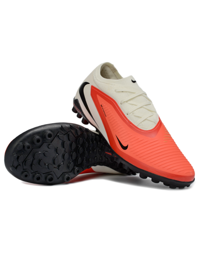 Nike Phantom 6 Elite Low TF Artificial Turf Soccer Shoes - Coral/Soft Cream/Deep Black