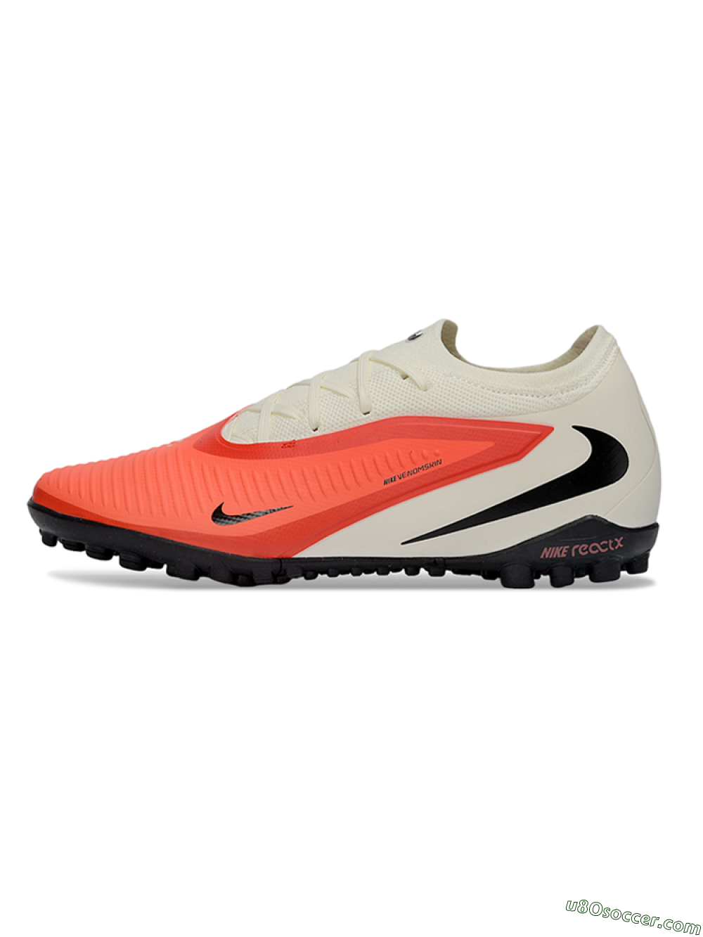 Nike Phantom 6 Elite Low TF Artificial Turf Soccer Shoes - Coral/Soft Cream/Deep Black 2