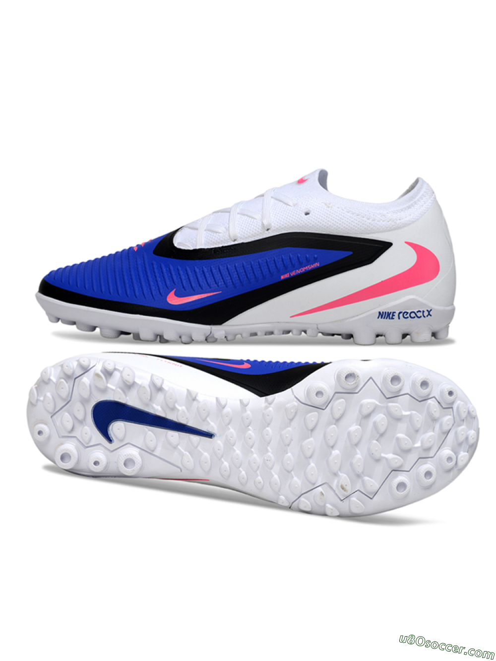 Nike Phantom 6 Elite Low TF Artificial Turf Soccer Shoes - Blue/Bright Pink/Black 0
