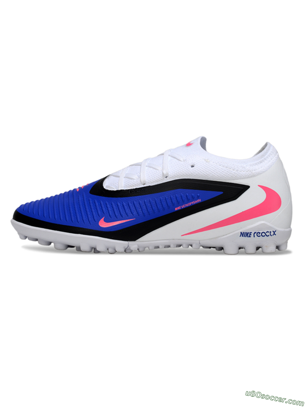 Nike Phantom 6 Elite Low TF Artificial Turf Soccer Shoes - Blue/Bright Pink/Black 2