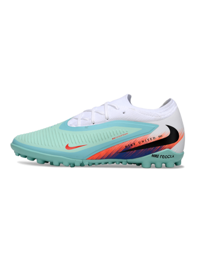 Nike Phantom 6 Elite Low TF Artificial Turf Soccer Shoes - Aqua/Coral Orange/Deep Blue