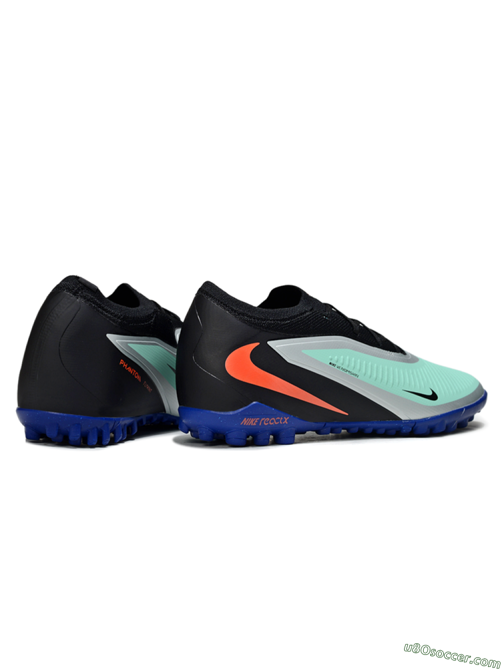 Nike Phantom 6 Elite Low TF Artificial Turf Soccer Shoes - Mint/Coral Blue/Black 6