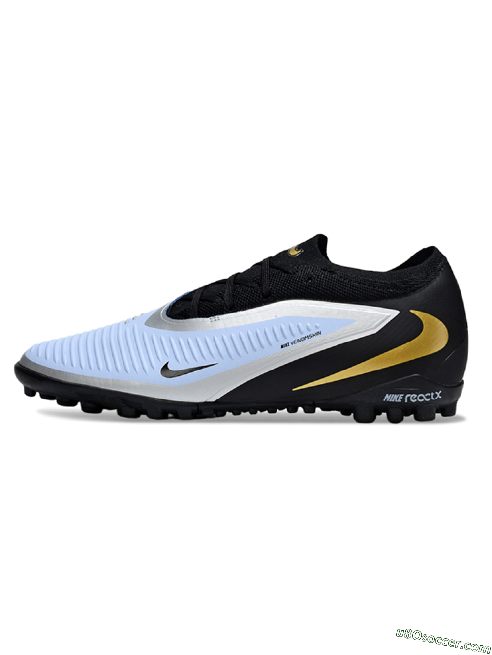 Nike Phantom 6 Elite Low TF Artificial Turf Soccer Shoes - Blue/Gold/Black 2