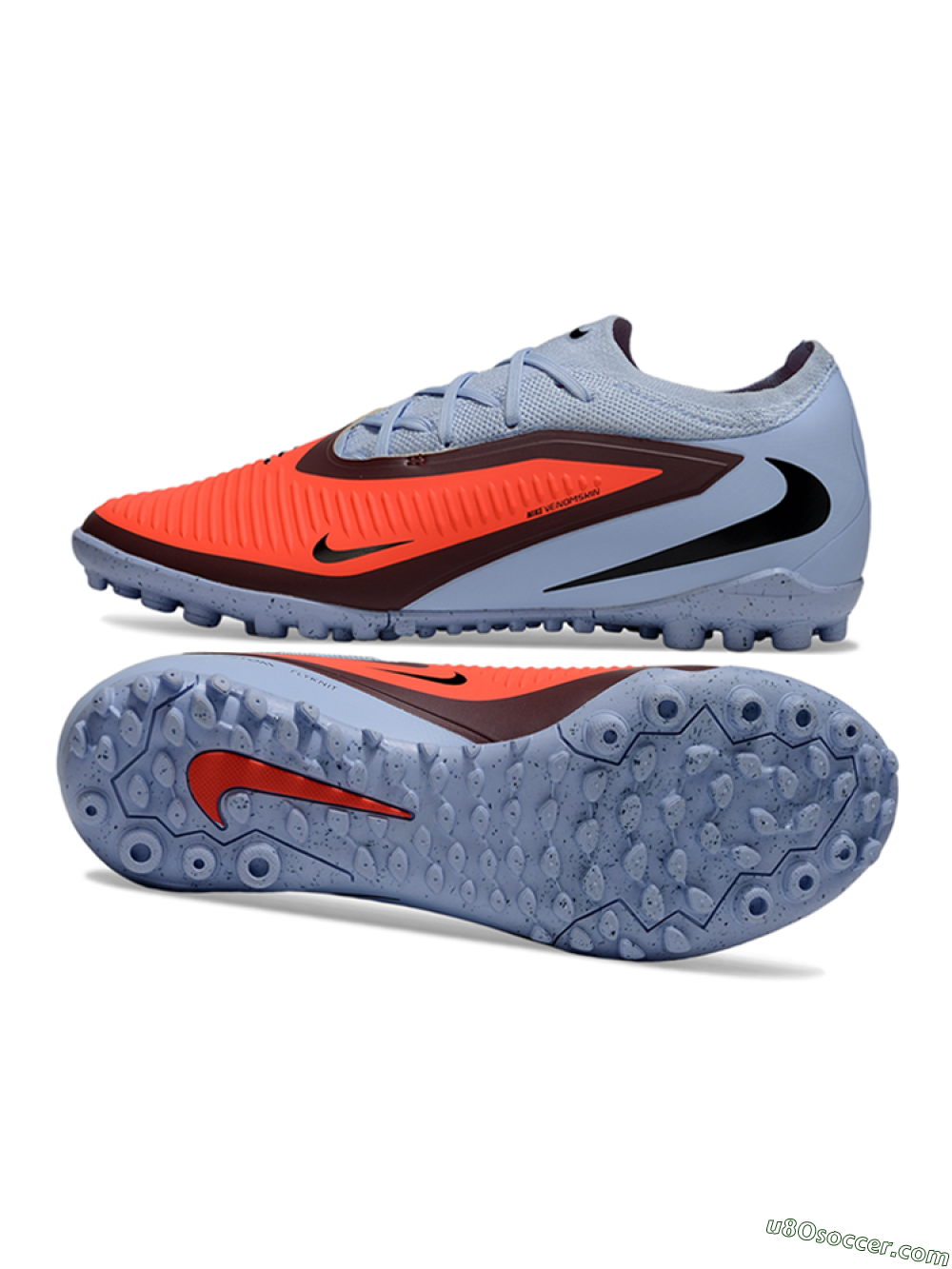 Nike Phantom 6 Elite Low TF Artificial Turf Soccer Shoes - Blue/Fiery Orange/Steel Grey 0