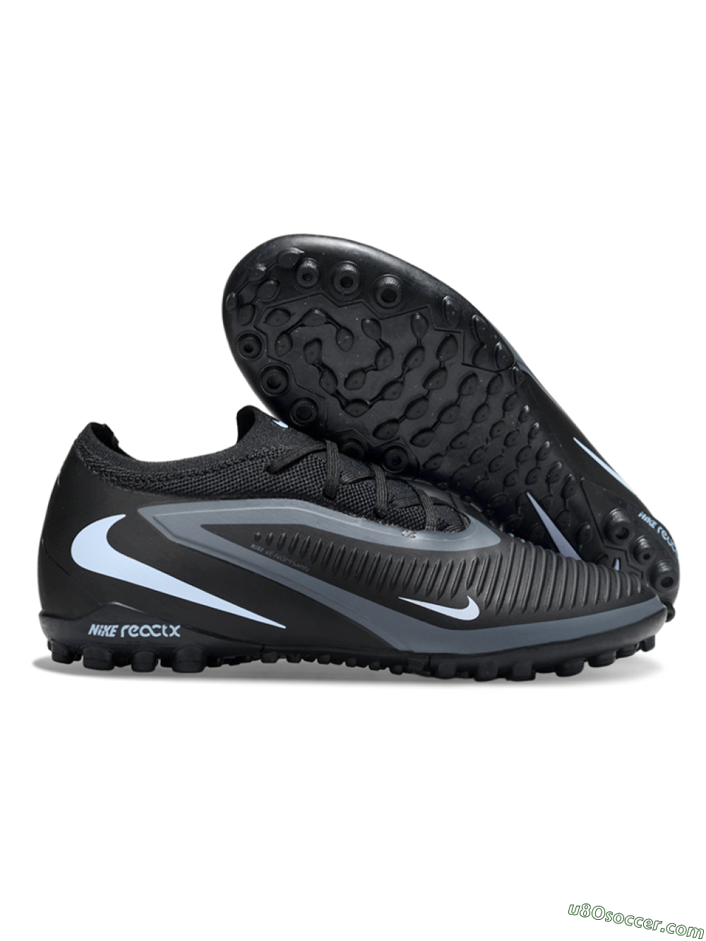 Nike Phantom 6 Elite Low TF Artificial Turf Soccer Shoes - Black/Dark Gray/White 1