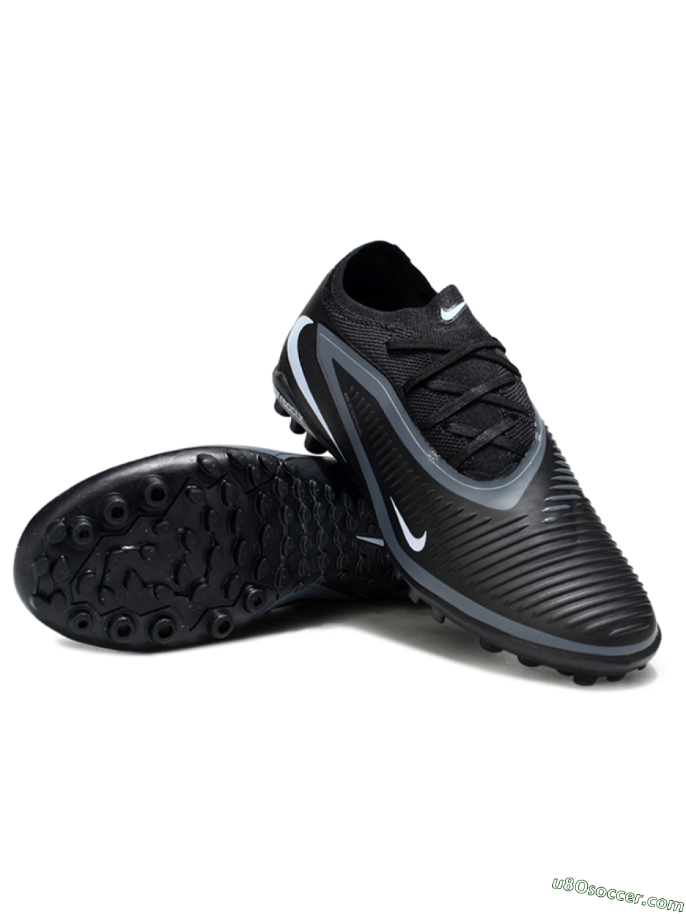 Nike Phantom 6 Elite Low TF Artificial Turf Soccer Shoes - Black/Dark Gray/White 3