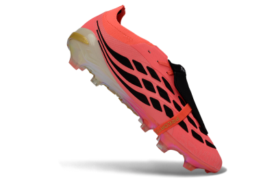 Adidas Predator 26 Elite Fold-Over Tongue FG Firm Ground Soccer Cleats - Pink/Neon Pink/Gold