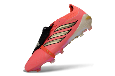 Adidas Predator 26 Elite Fold-Over Tongue FG Firm Ground Soccer Cleats - Pink/Neon Pink/Gold
