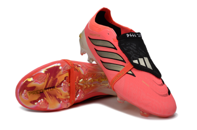 Adidas Predator 26 Elite Fold-Over Tongue FG Firm Ground Soccer Cleats - Pink/Neon Pink/Gold