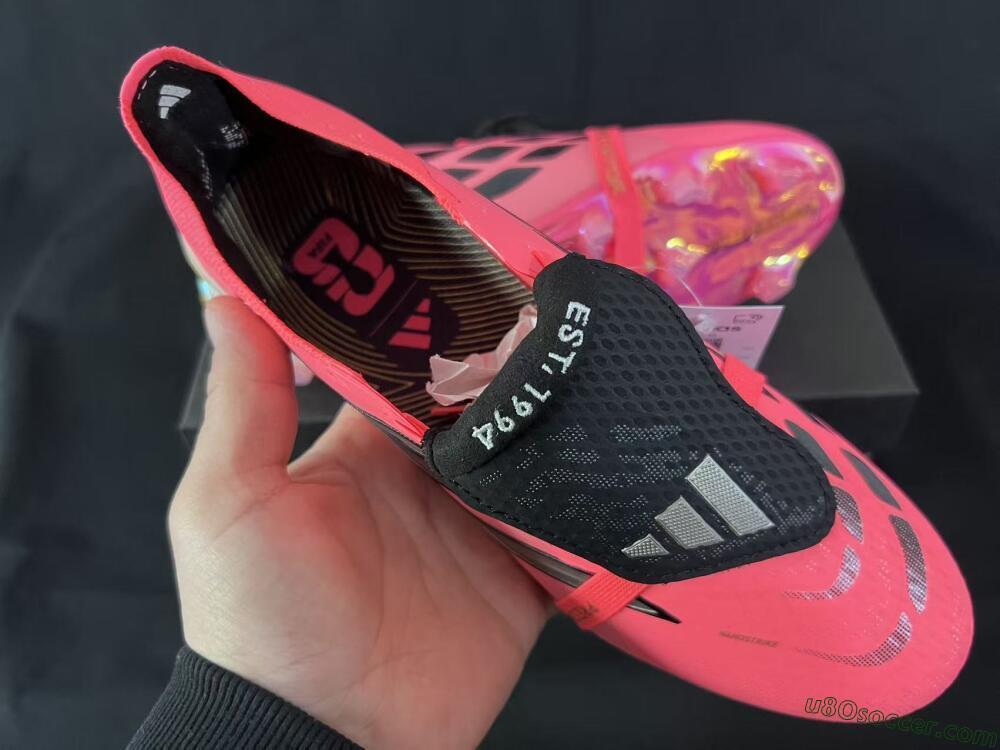 Adidas Predator 26 Elite Fold-Over Tongue FG Firm Ground Soccer Cleats - Pink/Neon Pink/Gold