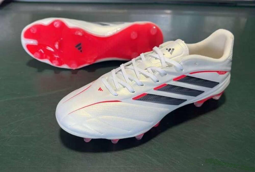 Adidas Copa Pure 2+ Elite AG Artificial Grass Soccer Cleats - White/Bright Red/Black