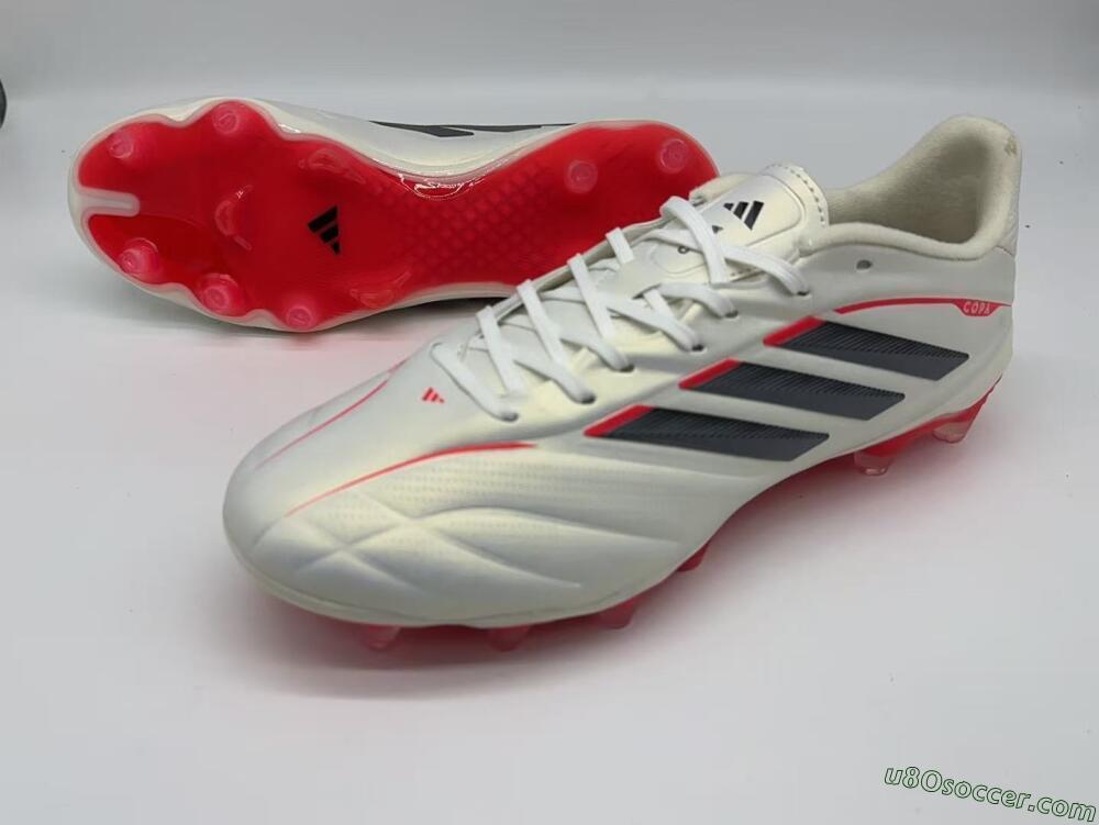 Adidas Copa Pure 2+ Elite AG Artificial Grass Soccer Cleats - White/Bright Red/Black
