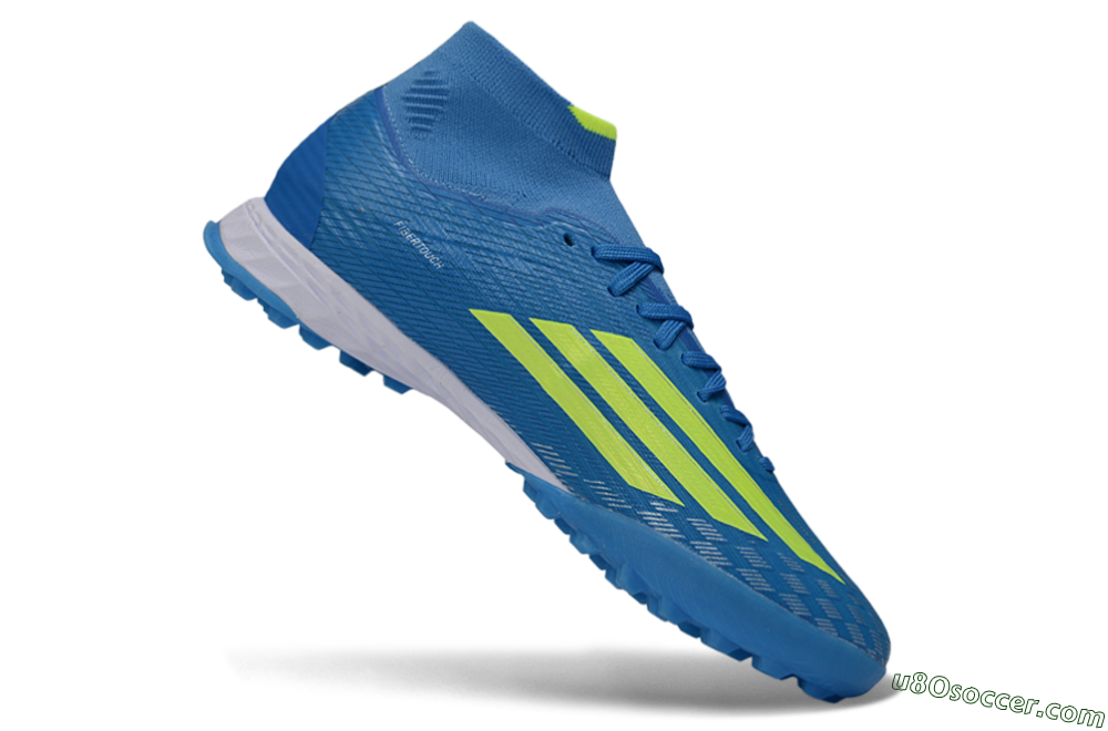 Adidas F50 Elite Mid TF Artificial Turf Soccer Shoes - Blue/Vibrant Blue/Neon Green 4