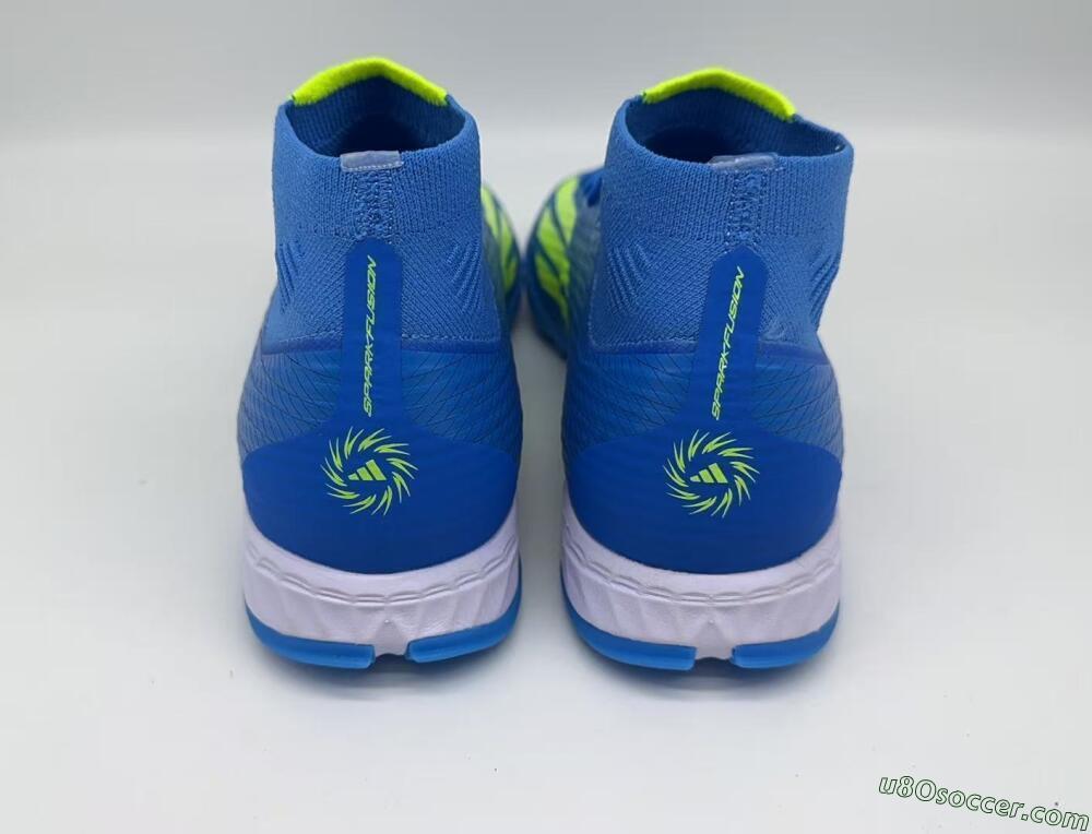 Adidas F50 Elite Mid TF Artificial Turf Soccer Shoes - Blue/Vibrant Blue/Neon Green