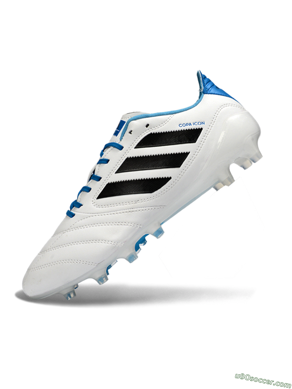 Adidas Copa Pure 2+ Elite AG Artificial Grass Soccer Cleats - White/Electric Blue/Black 5