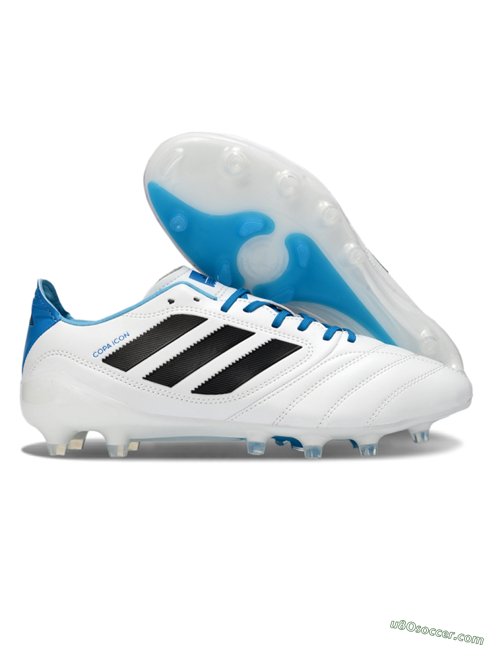 Adidas Copa Pure 2+ Elite AG Artificial Grass Soccer Cleats - White/Electric Blue/Black 1