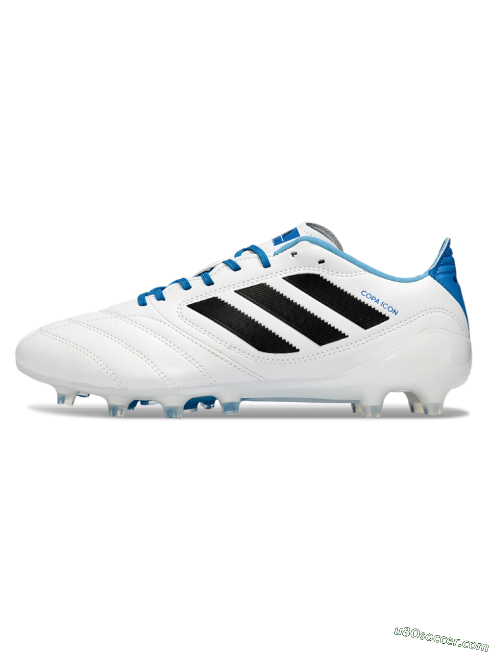 Adidas Copa Pure 2+ Elite AG Artificial Grass Soccer Cleats - White/Electric Blue/Black 2