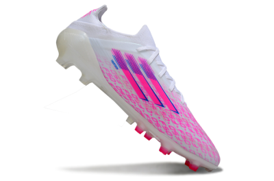 Adidas F50 Elite AG Artificial Grass Soccer Cleats - White/Neon Pink/Blue