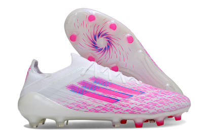 Adidas F50 Elite AG Artificial Grass Soccer Cleats - White/Neon Pink/Blue