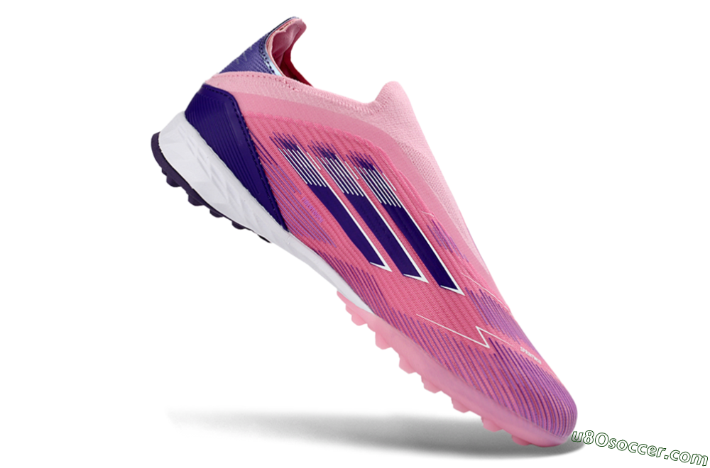Adidas F50 Elite Laceless TF Artificial Turf Soccer Shoes - Pink/Vivid Pink/Deep Purple 5