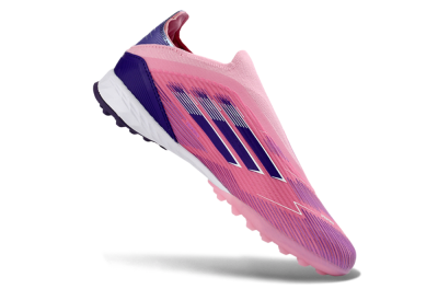 Adidas F50 Elite Laceless TF Artificial Turf Soccer Shoes - Pink/Vivid Pink/Deep Purple