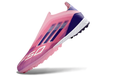 Adidas F50 Elite Laceless TF Artificial Turf Soccer Shoes - Pink/Vivid Pink/Deep Purple