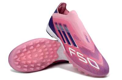 Adidas F50 Elite Laceless TF Artificial Turf Soccer Shoes - Pink/Vivid Pink/Deep Purple