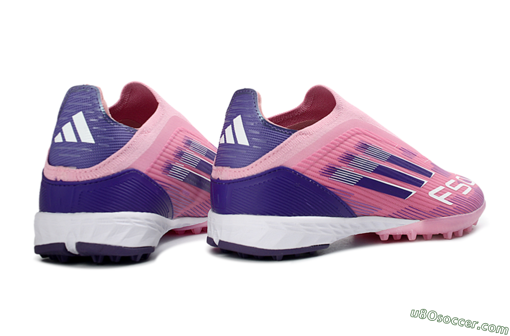 Adidas F50 Elite Laceless TF Artificial Turf Soccer Shoes - Pink/Vivid Pink/Deep Purple 7