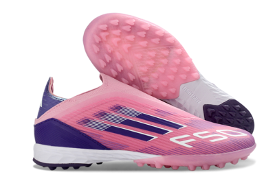 Adidas F50 Elite Laceless TF Artificial Turf Soccer Shoes - Pink/Vivid Pink/Deep Purple